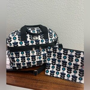 Brighton Navy and White Tripper Bag and Pouch